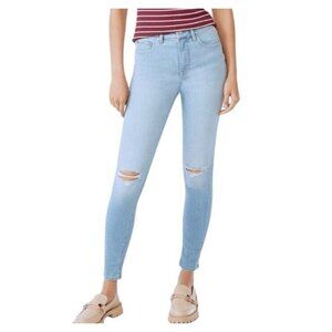 Free Assembly Light Blue Denim High Rise Distress Knee Skinny Jeans Size 4